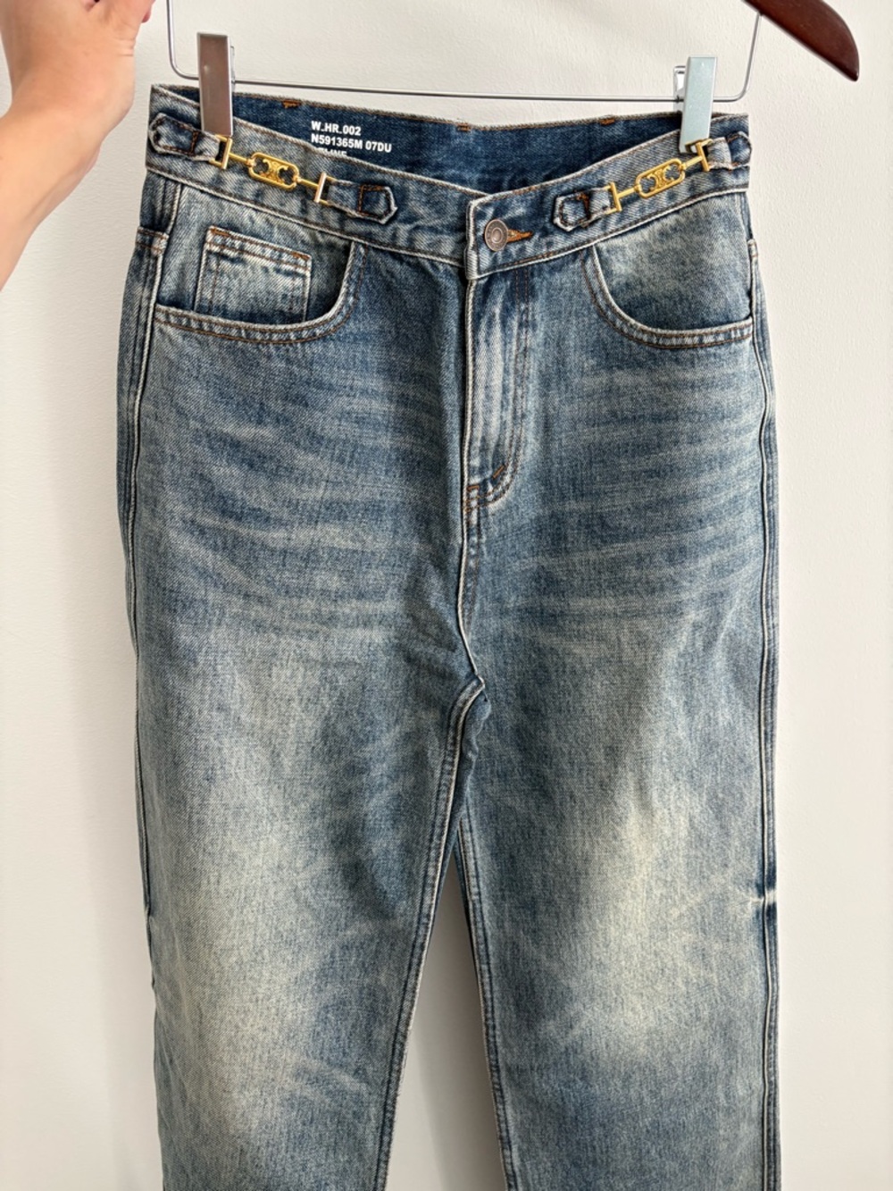 Celine High Rise Wide Leg Jeans Size M Blue Medium Wash by Hedi Slimane Waist 27 - Picture 2 of 14